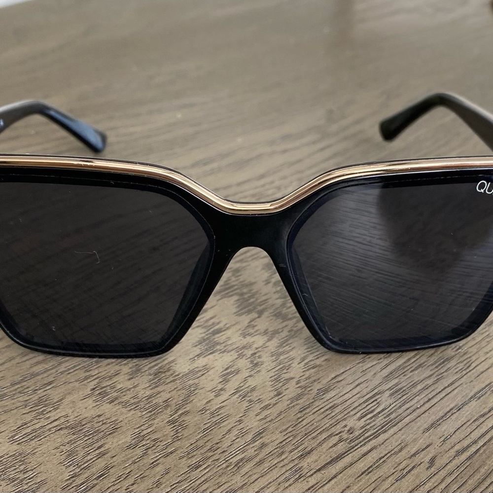 Black Sunglasses with Gold Accents